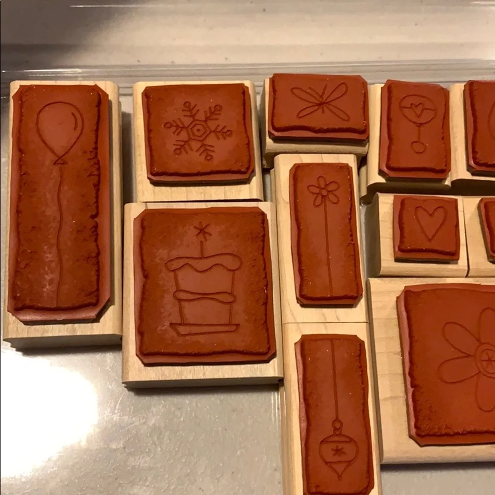 🎭 3/$25 - Stipple Celebrations wood stamp set